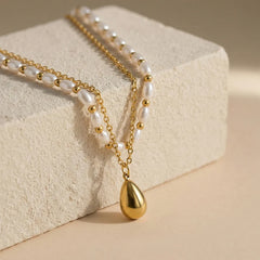 Mini Drop Pearl Layer Necklace