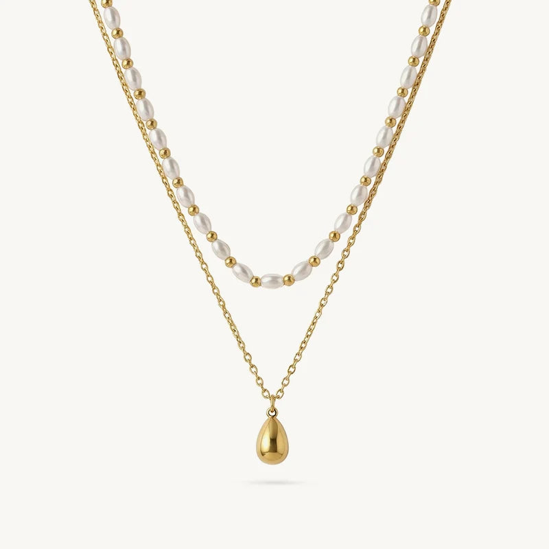 Mini Drop Pearl Layer Necklace