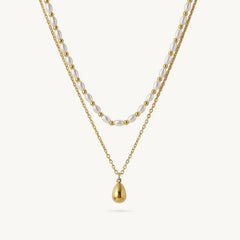 Mini Drop Pearl Layer Necklace